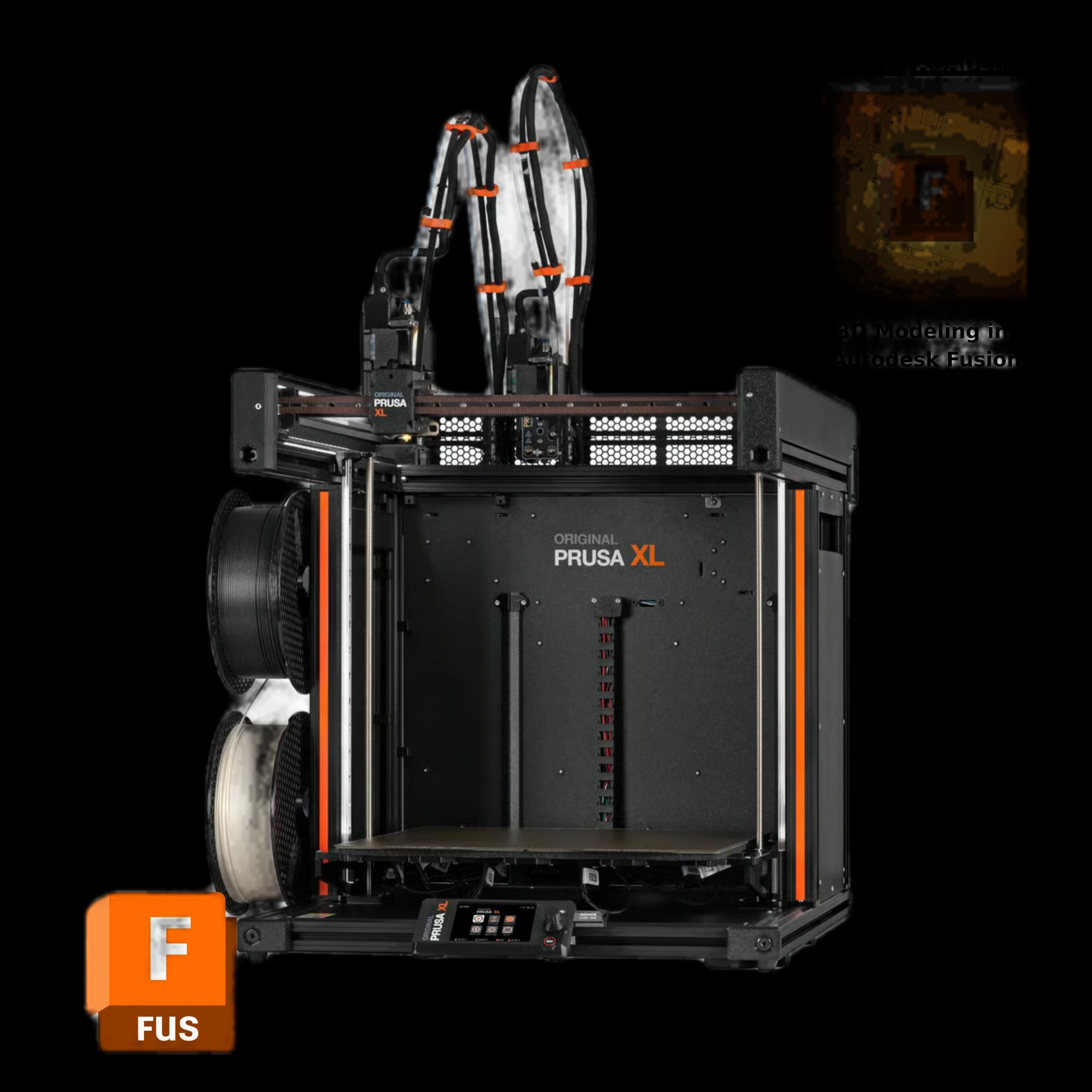 Original Prusa XL Assembled 2-toolhead 3D Printer Autodesk Fusion bundle