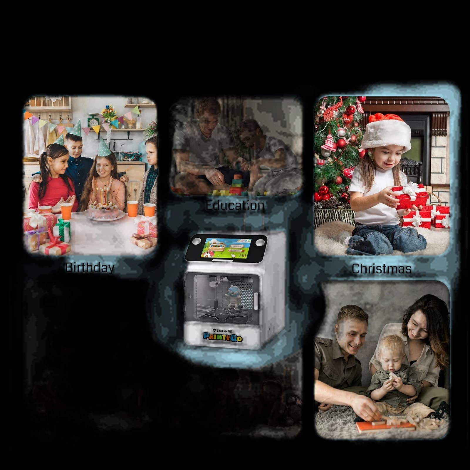 SainSmart PrintyGo 3D Printer for Kids, Safe & Easy 3D Printing for Creative STEM Learning