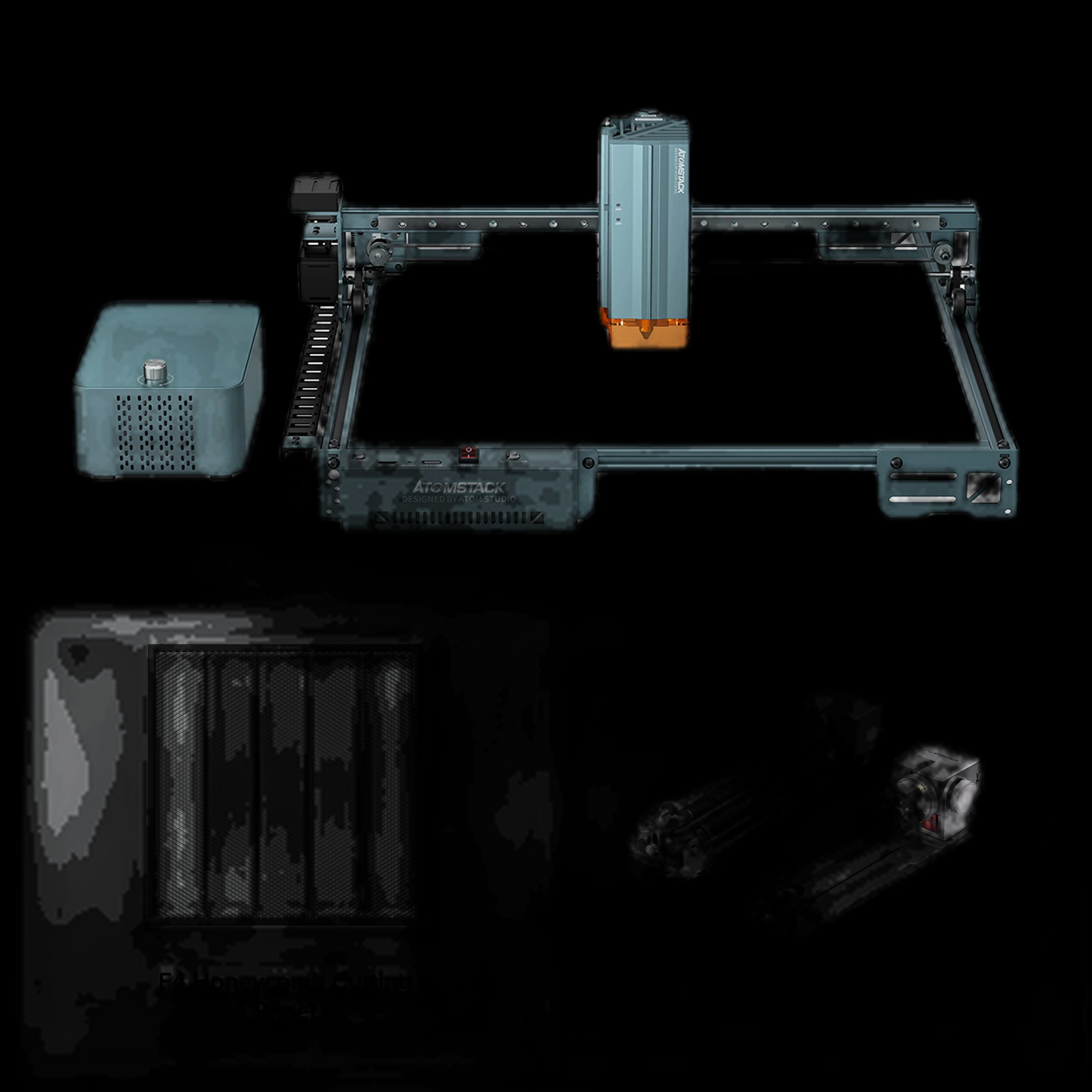 AtomStack A40 Pro V2 Laser Engraver with F60 Air Assist Kit