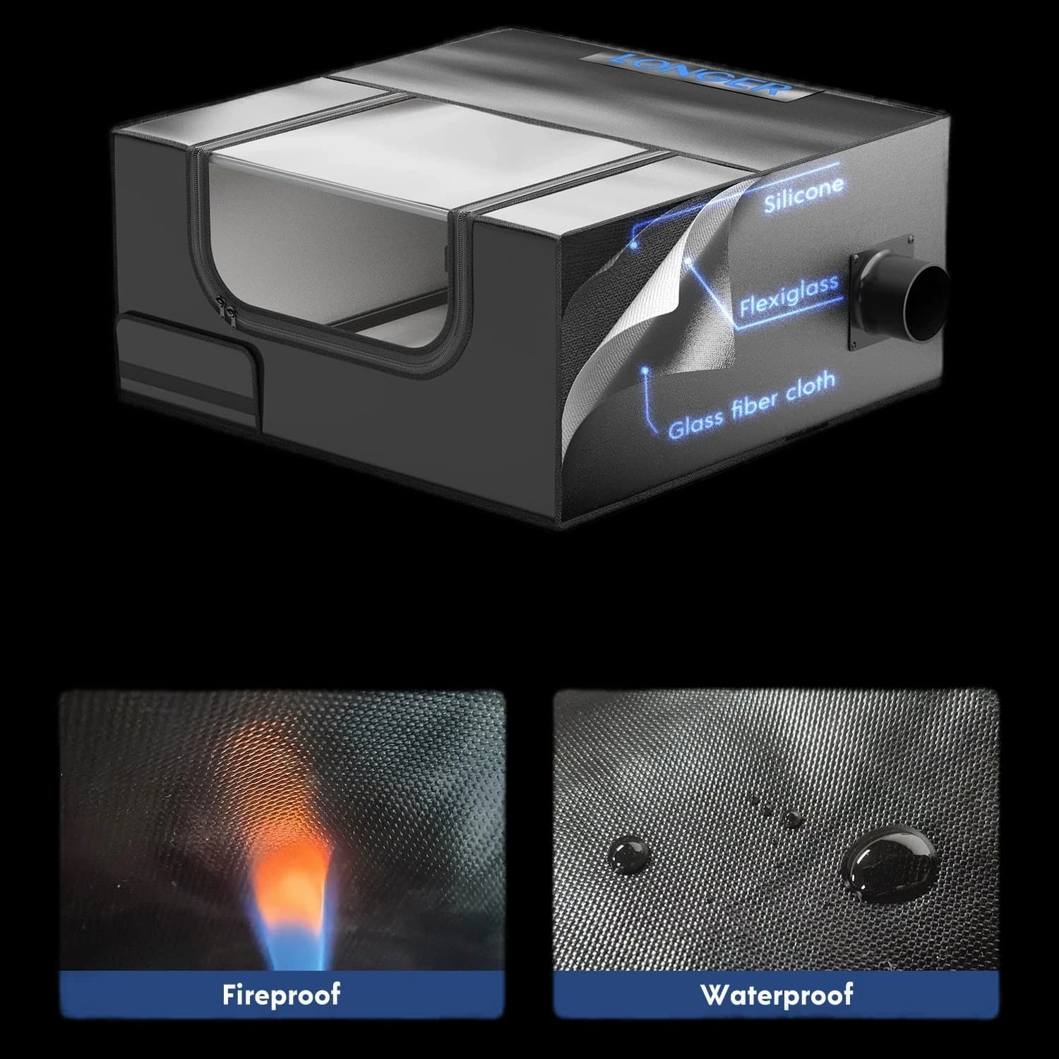 LONGER Laser Engraver Enclosure with Vent, Large Size Laser Cutter Machine Protective Cover for Most Laser Engraving Machine Insulates Against Smoke and Odor, Noise Reduction, Eye Protection