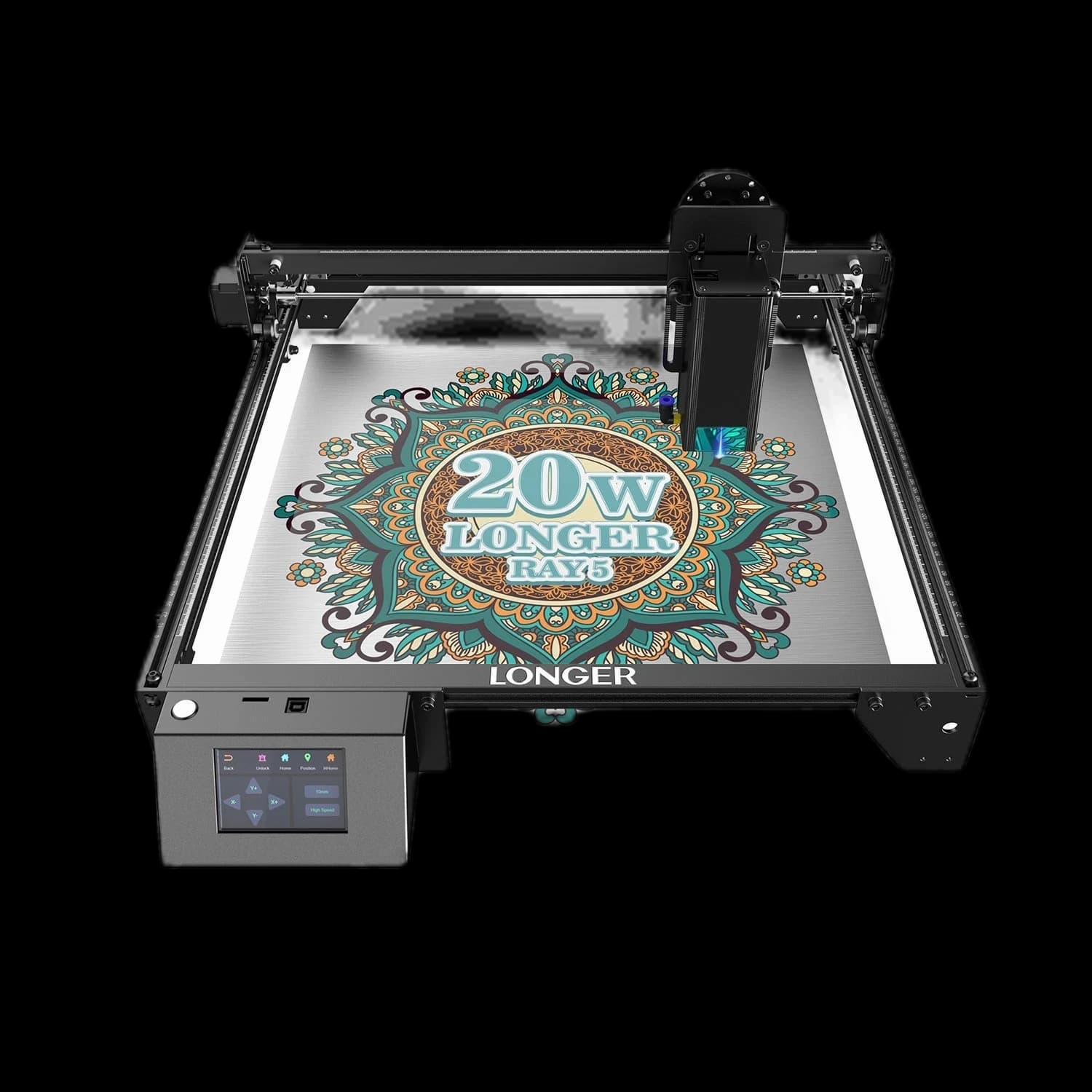 Longer RAY5 20W Laser Engraver, Wood/Leather/Acrylic Engraving Cutting Machine, DIY Desktop Laser Cutter with Safety Protection, Air Assist