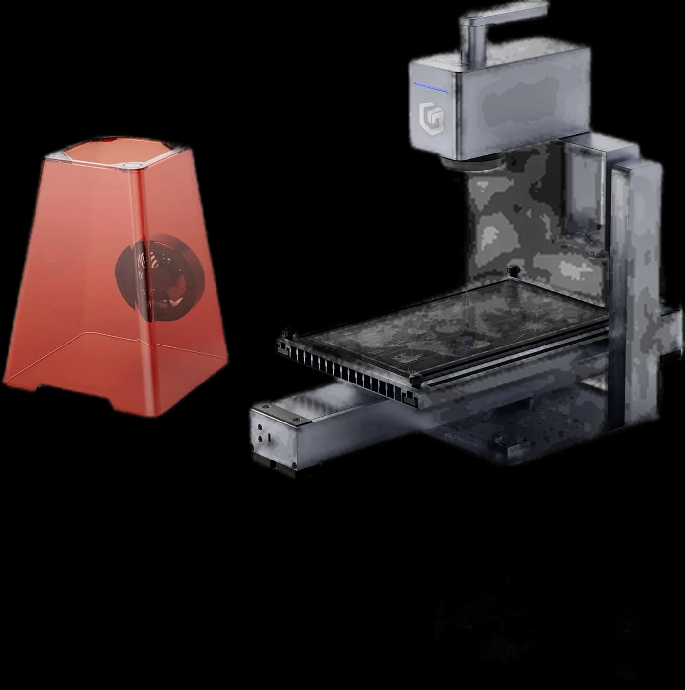 Longer Nano Pro Portable 12W Laser Engraver with Extension Kit, 5000mm/s High-Speed, Engraving Precision 0.01 * 0.01mm, DIY Engraver Tool for Wood, Acrylic, Leather, Cloth, Metal, Ceramics