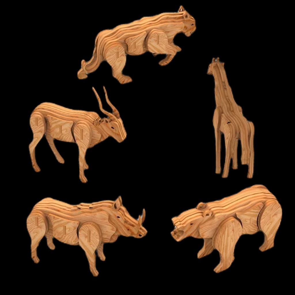 5-Animal Pack CNC & Laser Patterns by makeCNC workshop, C02