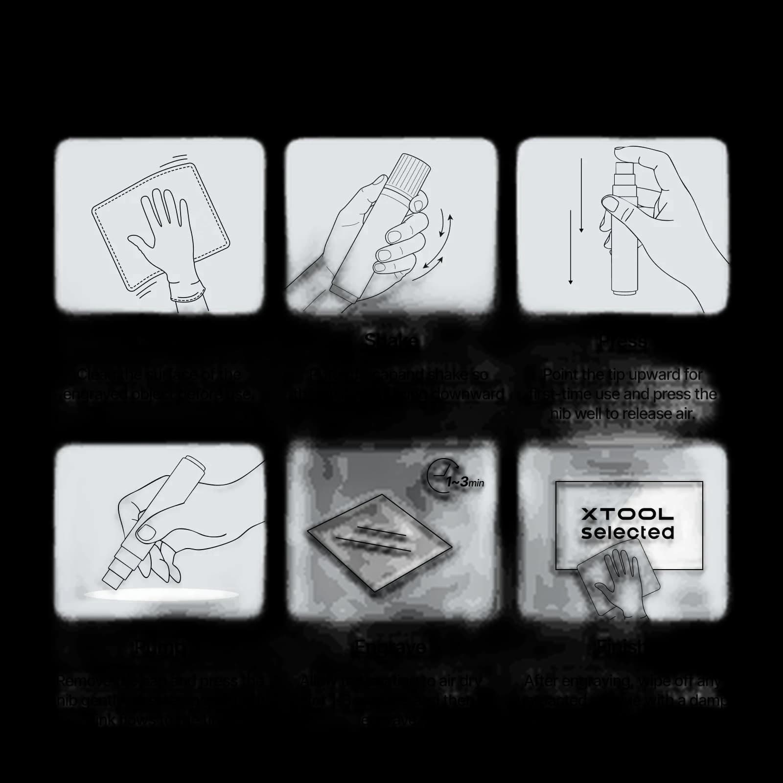 Black Laser Marking Pen for Glass (2pcs)