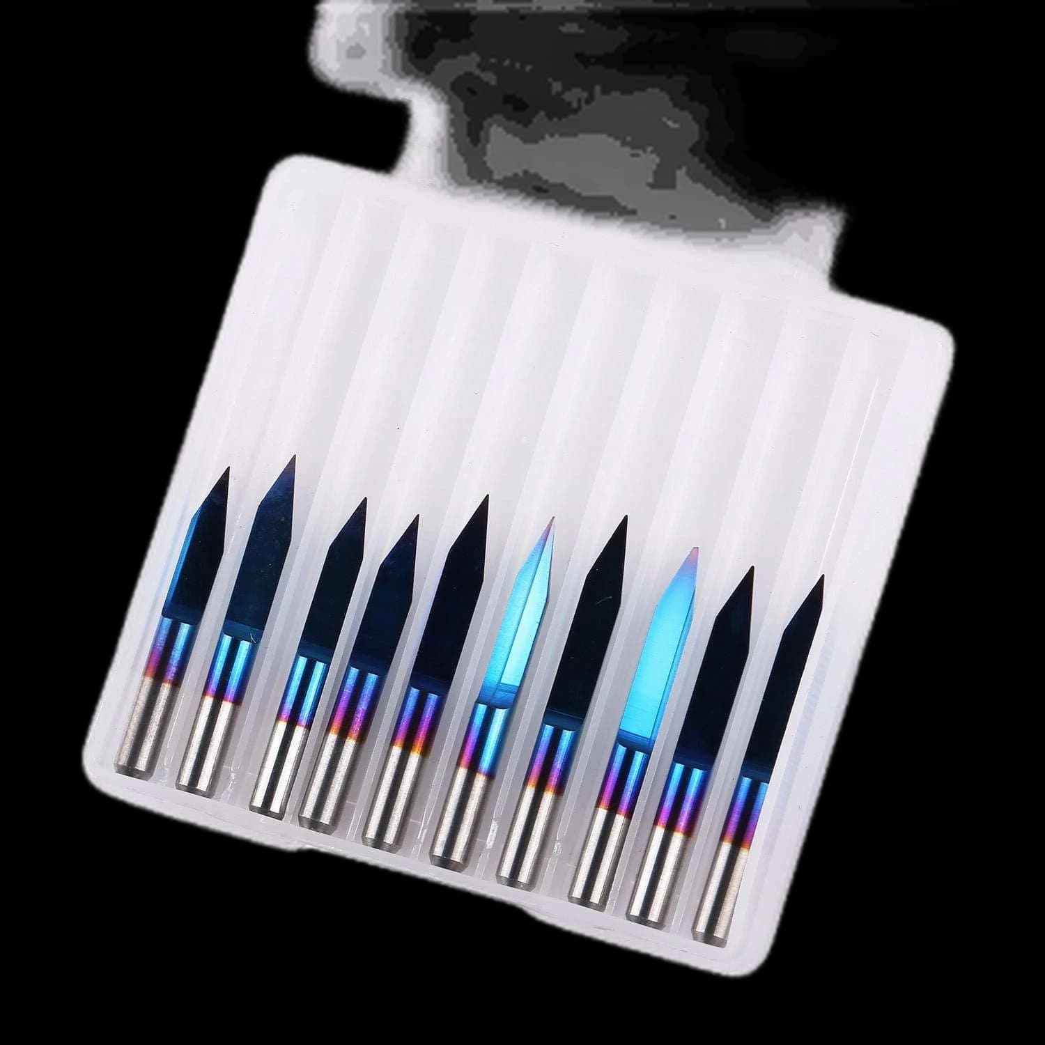 70V30, 1/8", 30 Degree, 0.1mm, 10-PCS Engraving Bit Sets