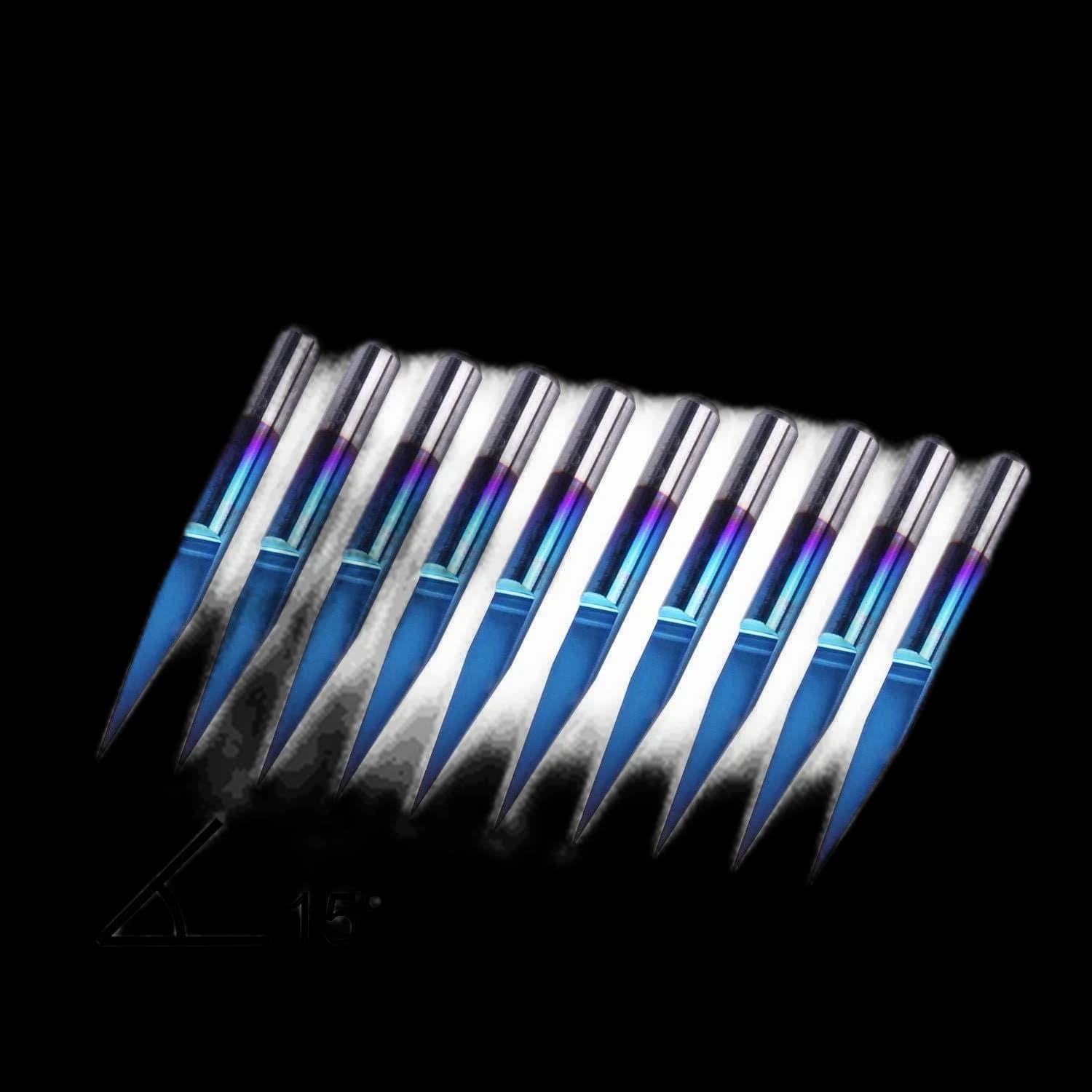 70V15, 1/8", 15 Degree Set V15, 0.1mm, 10-PCS Engraving Bits