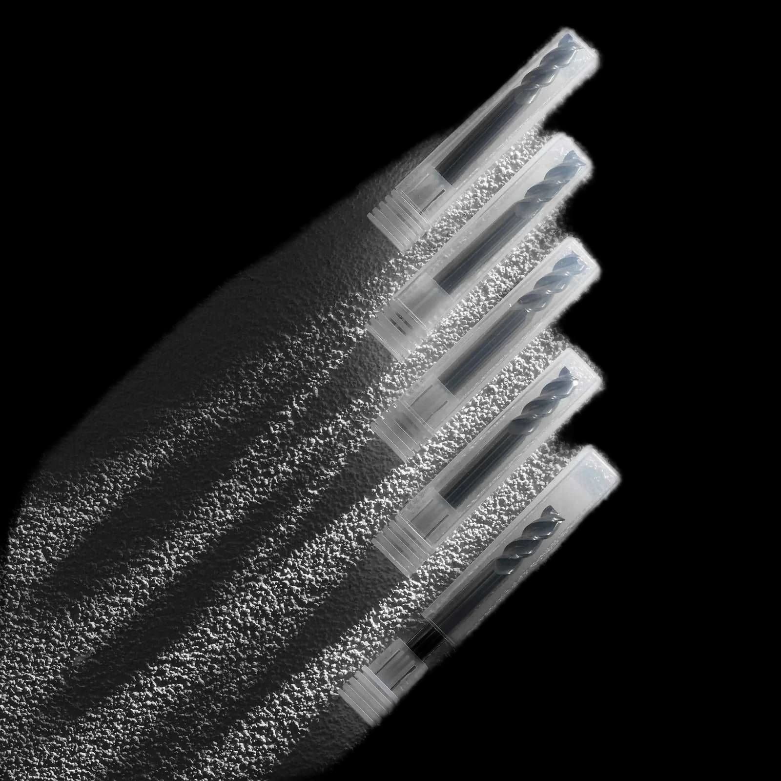 3EMC05, 1/4" Shank, End Mills CNC Router Bits, 3-Flute Flat Nose, 5pcs