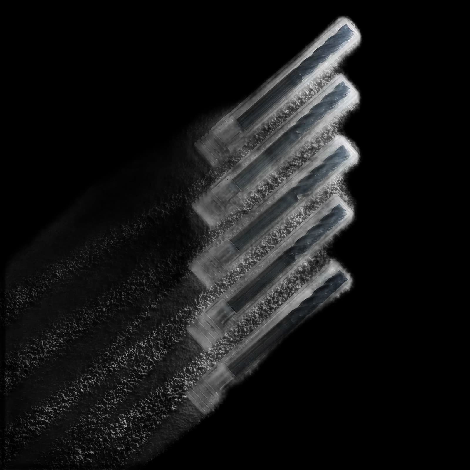 4FNC05, 1/4" Shank, End Mills CNC Router Bits, 4-Flute Flat Nose Milling, 5pcs