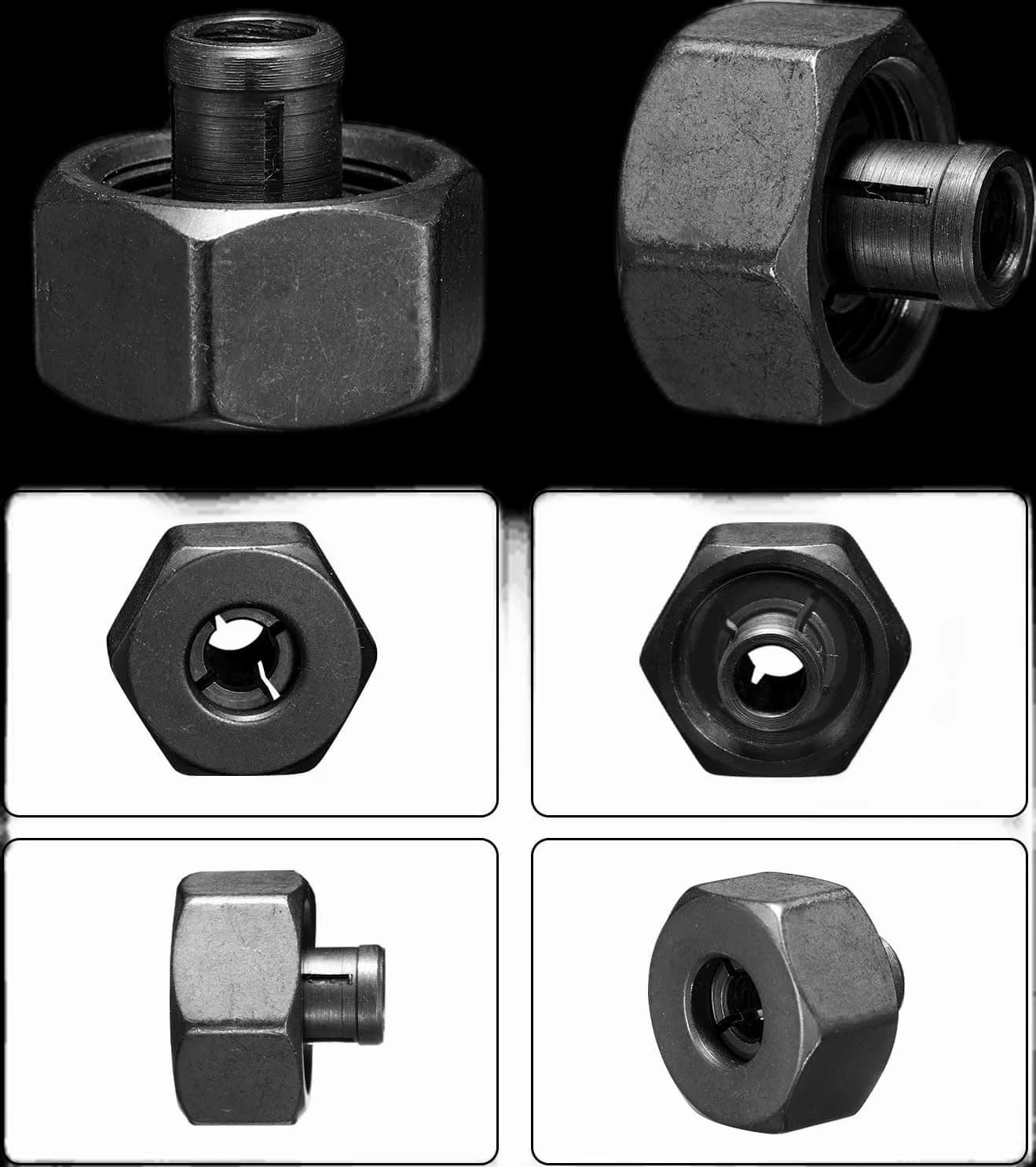 4Pcs Router Collet Kit, 1/8" to 5/16" Router Bit Collet Accessory for Trimmer Router, Engraving Machine Tool, CNC Router