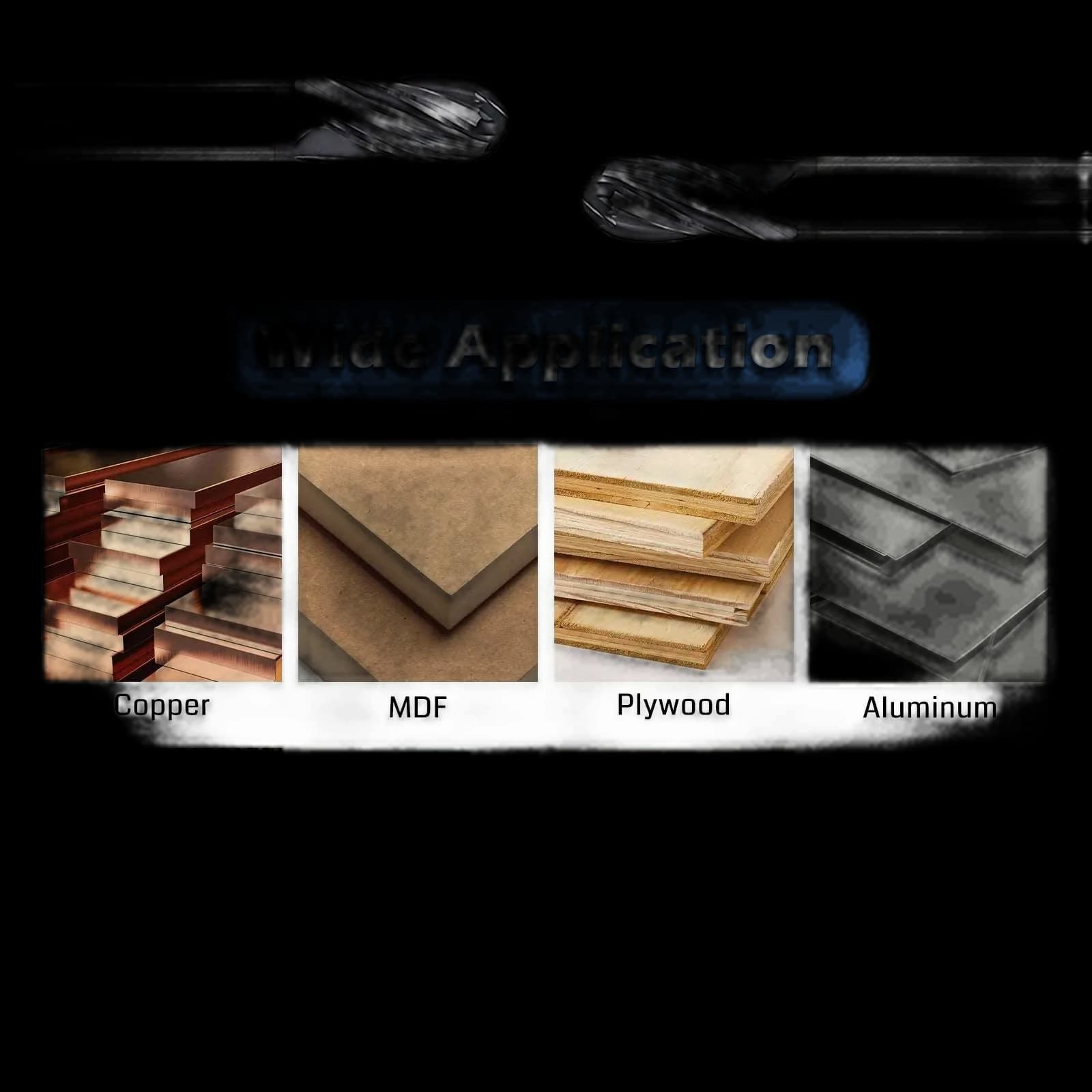 4BNC05, 1/4" Shank, 4-Flute Ball Nose, 2” Overall Length, End Mills CNC Carbide Steel Router Bits, For Carbon Steel, Stainless Steel, Aluminum, Metal, 5pcs