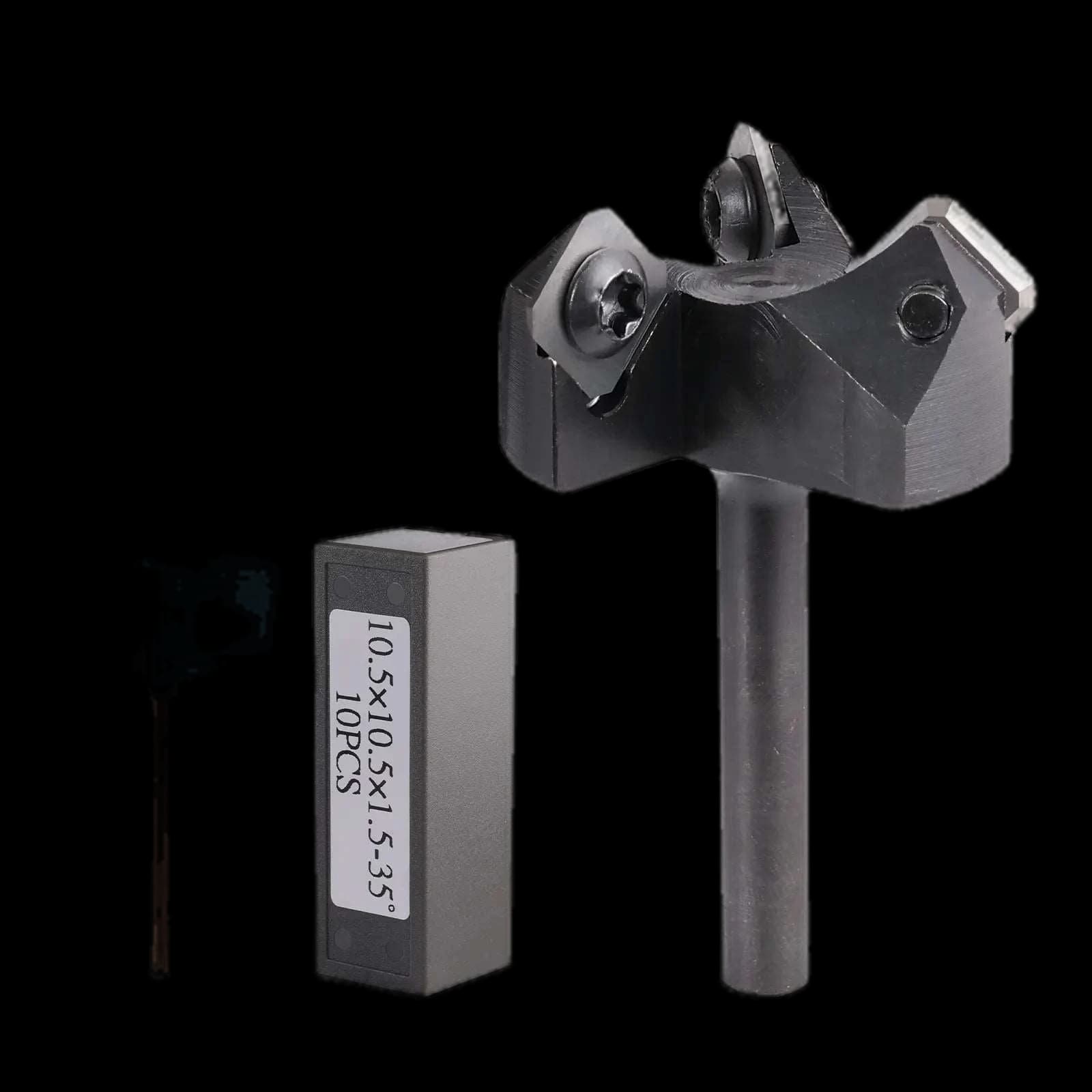 3LRBC01A, 1/4" Shank, Spoilboard Surfacing Router Bit, 1-1/2" Cutting Diameter, 3 Wings Carbide Insert, For Woodworking Carving