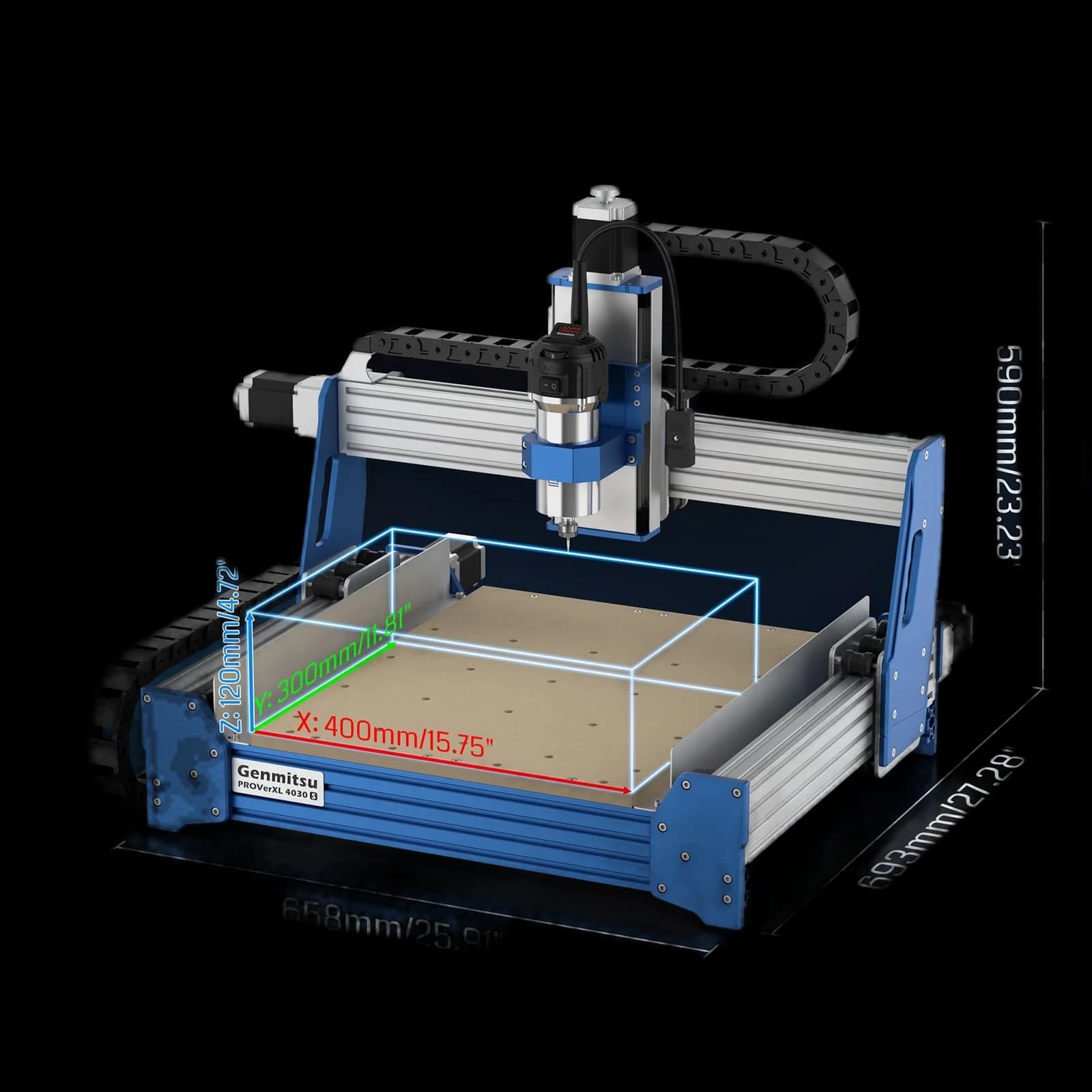 PROVerXL 4030S Desktop CNC Router Machine, 32 Bit MCU, 710W Spindle