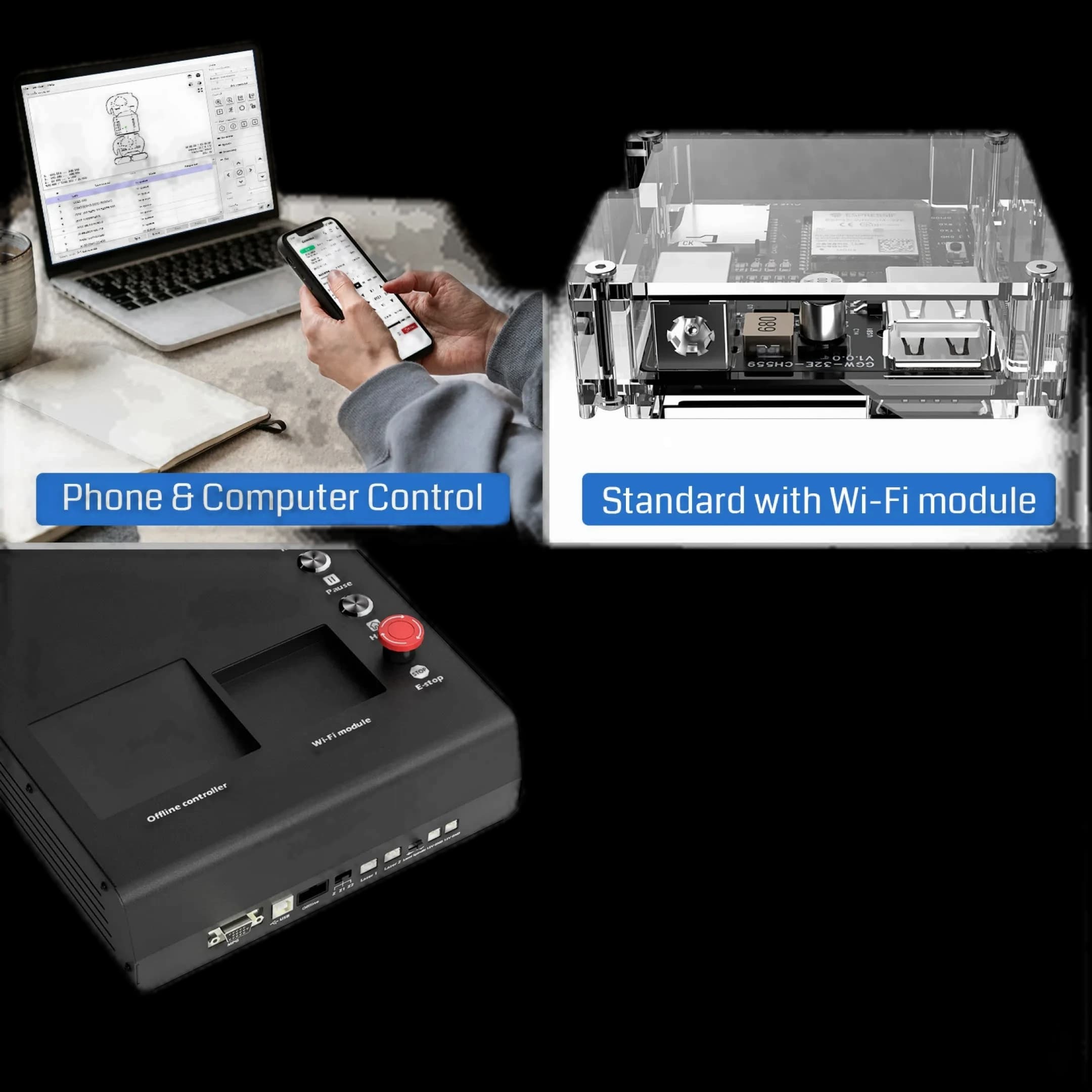 PROVerXL 2X2 CNC Router Machine for Woodworking, 679x679x113mm Work Area, Closed-Loop Motors, GRBL Control, 710W Spindle, Aluminum Frame, Easy Assembly, WiFi & APP Supported