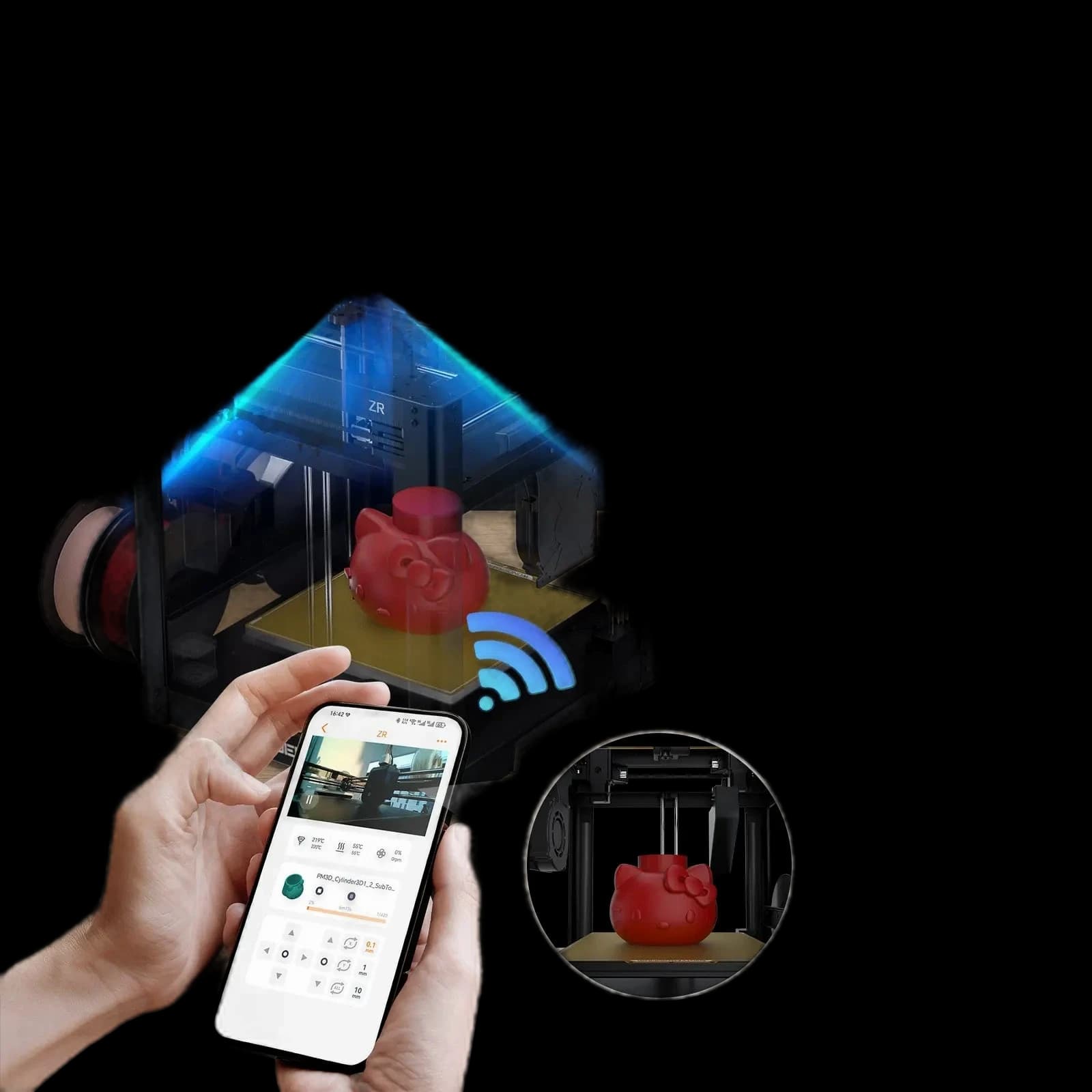 SainSmart X WonderMaker ZR Camera, 3D Printer Camera for 24H Real-Time Monitoring, Time-Lapse,  Ultra Clear Resolution, Compatible with WonderMaker ZR  Printer